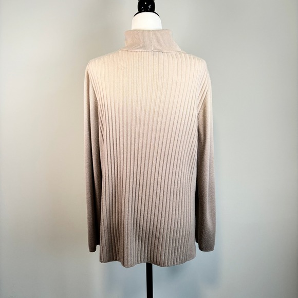 Lafayette 148 Cashmere Vest & Ombre Ribbed Cashmere Turtleneck Set Women Medium - Picture 7 of 16